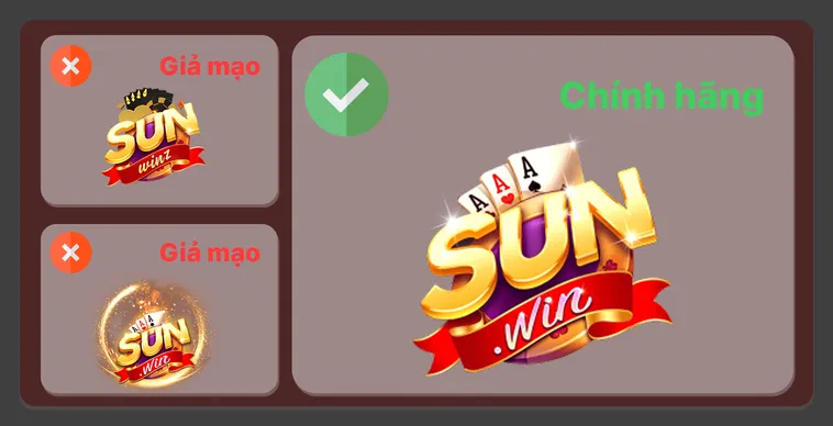 Cách Nhận Biết Nhà Cái SunWin Chính Thức Tránh Mất Tiền Oan 2 Logo thật của Sun.win có thiết kế tinh xảo, màu sắc rõ nét, khác biệt hoàn toàn với logo giả mạo.