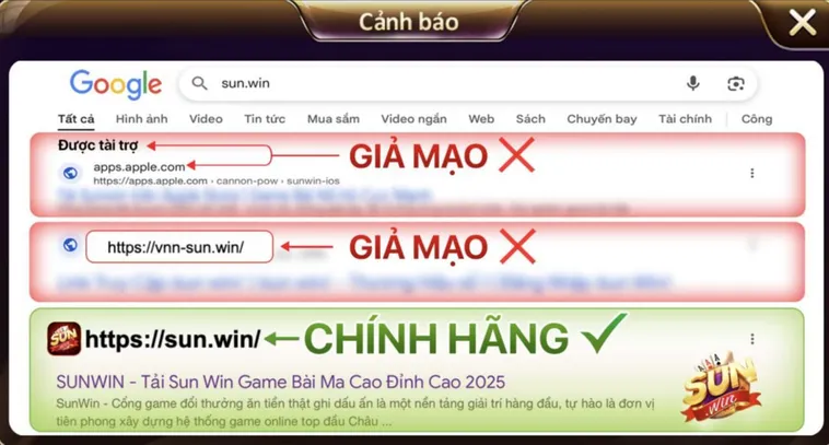 Cách Nhận Biết Nhà Cái SunWin Chính Thức Tránh Mất Tiền Oan 3 Bảng so sánh dưới đây chỉ rõ sự khác nhau giữa URL thật của Sun.win và các đường dẫn không chính thống.